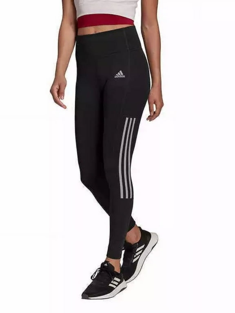 adidas 7/8 Aeroready Active Black High-Rise 3-Stripes Performance Leggings